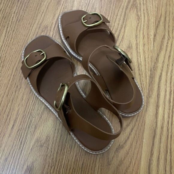 EVERLANE dark brown leather buckle strap sandals size US 7 - Picture 7 of 9